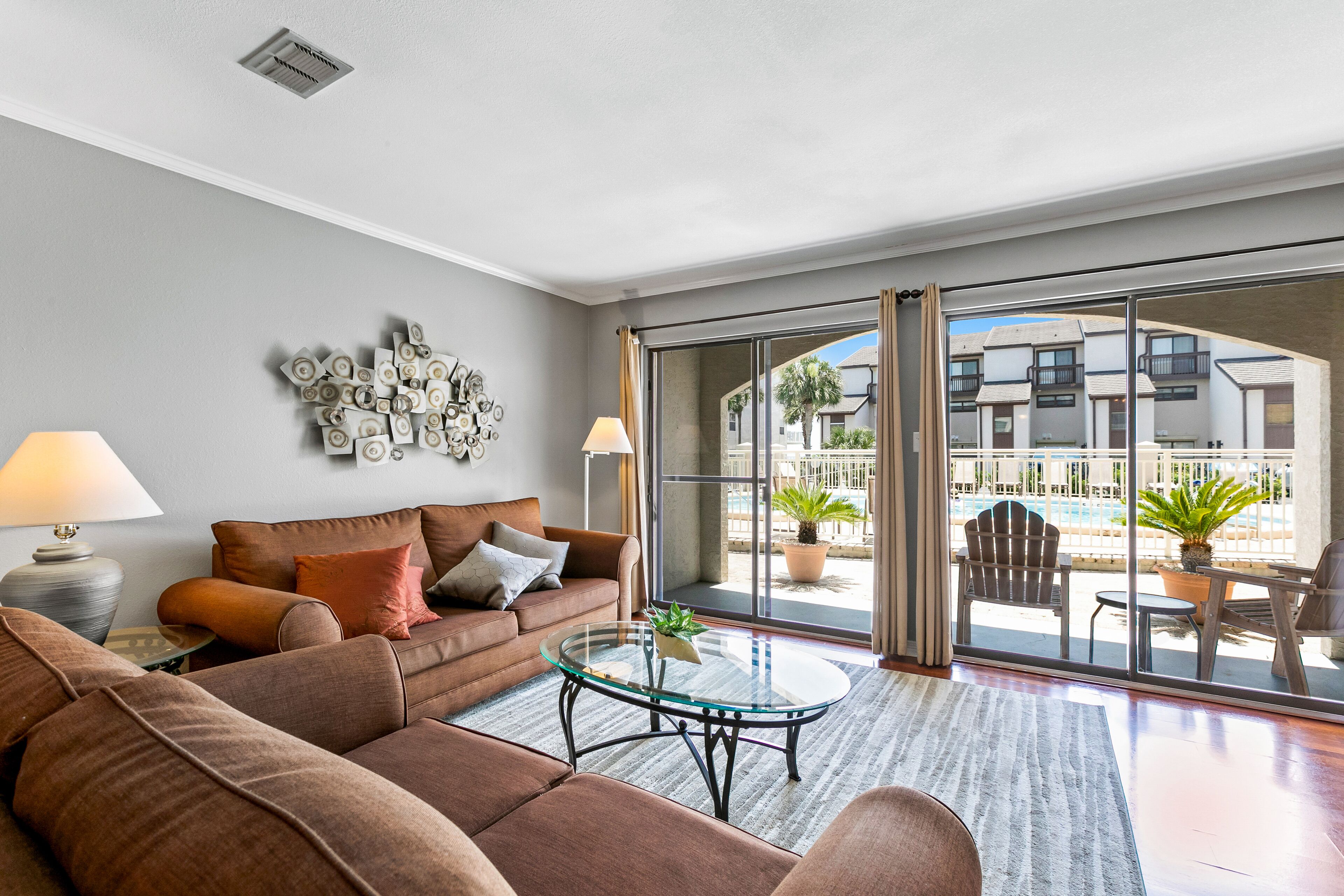 Gulf Front Condo w/ a Shared Pool, Central A/C, Washer/Dryer, & Pool View Patio