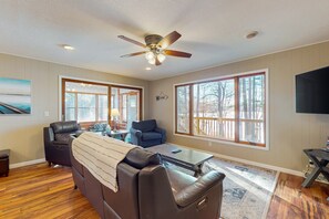 TV, DVD player, table football - Secluded Lakefront Home w/Deck, Lake Views, Gas Grill & Private W/D - Dogs OK (Tomahawk)