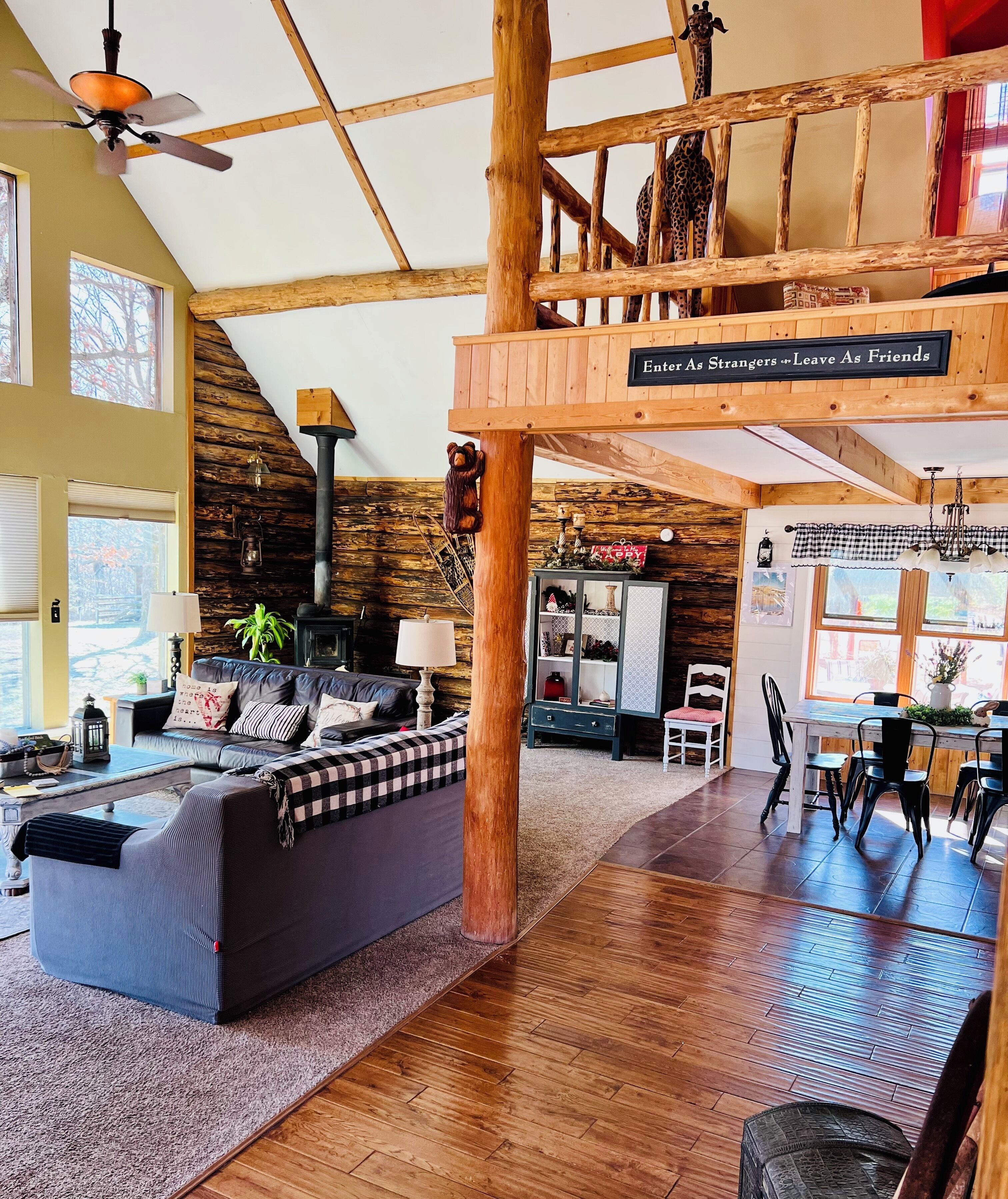 Smart TV, fireplace, DVD player, books