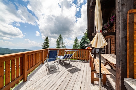 Terrace/patio. Holiday Home 'Byveronika' on Meran 2000 with Mountain View, Private Terrace, and Wi-Fi
