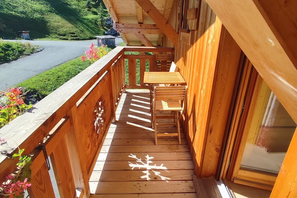 Le balcon accessible depuis la chambre.