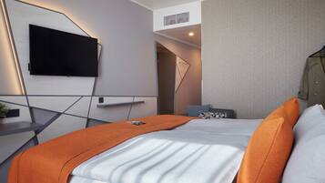 In-room safe, desk, soundproofing, cribs (free)
