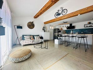 Living area - Port-Vendres: 3-bedroom duplex, air-conditioned, near the port (Port-Vendres)