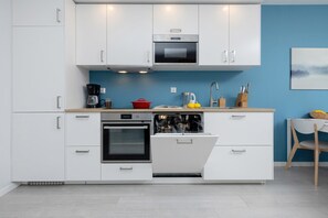 Fridge, microwave, oven, stovetop - Spacious Apartment | Two Bedrooms, Balcony and Parking (Kolobrzeg)