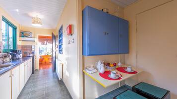 Family Villa, 2 Bedrooms, 2 Bathrooms (Villa Revita Kourouta beach) | Private kitchen | Fridge, oven, stovetop, dishwasher