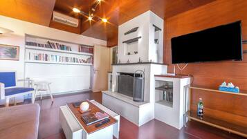 Family Villa, 2 Bedrooms, 2 Bathrooms (Villa Revita Kourouta beach) | Living area | Flat-screen TV