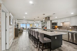 Condo, 2 Bedrooms | Private kitchen | Fridge, microwave, oven, stovetop