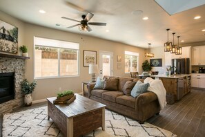 TV, fireplace, stereo, offices