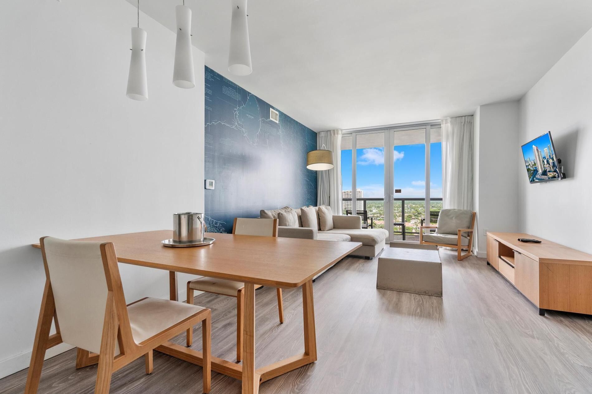 Modern 2 bed rental at Beach Walk 18th floor Miami
