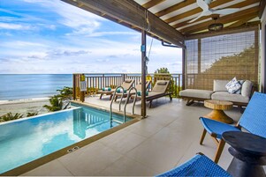 Superior Chalet, 2 Bedrooms, Private Pool, Ocean View | Terrace/patio
