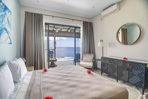 Superior-Chalet, 2 Schlafzimmer, eigener Pool, Meerblick