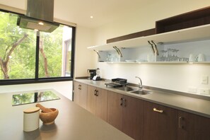 Departamento Confort, 2 habitaciones | Cocina privada | Refrigerador, horno, cafetera y tetera y tostadora 