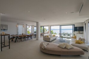 TV, fireplace - Villa Azul Grande with Heated Pool (Brela)