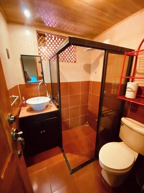 Dusche, Handtücher, Toilettenpapier