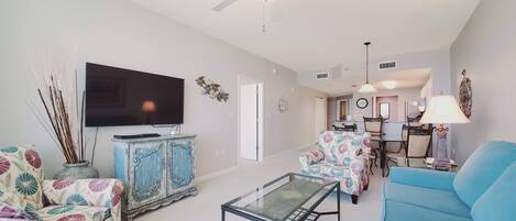 Smart TV, DVD player, table football, ping pong