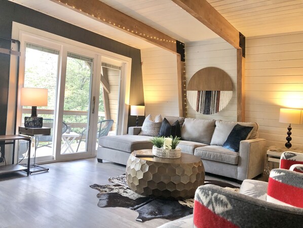 Smart TV, fireplace, video-game console, DVD player