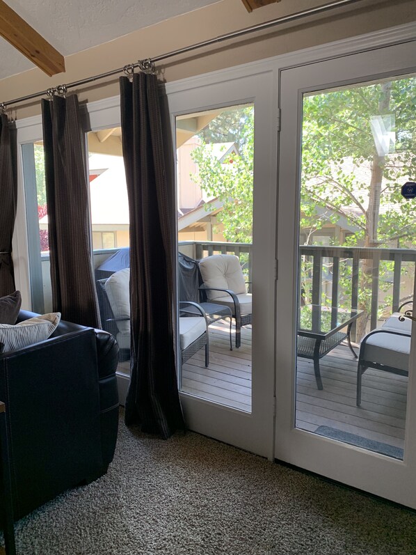 Smart TV, chimenea y libros 