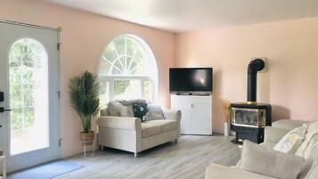 Smart TV y chimenea