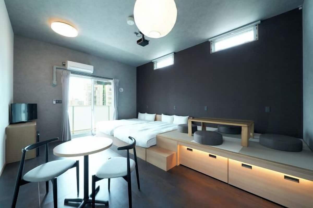 Desk, blackout drapes, free WiFi