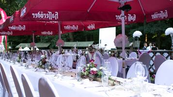 Outdoor banquet area