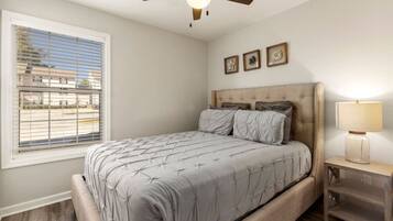 4 bedrooms, iron/ironing board, travel cot, WiFi