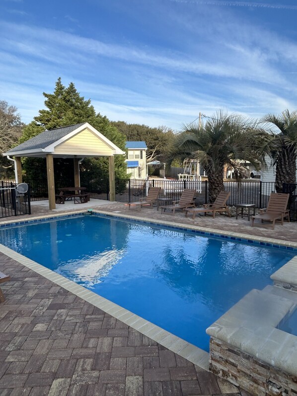 Outdoor pool, a heated pool