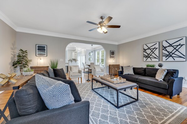 Smart TV, fireplace, video games, foosball