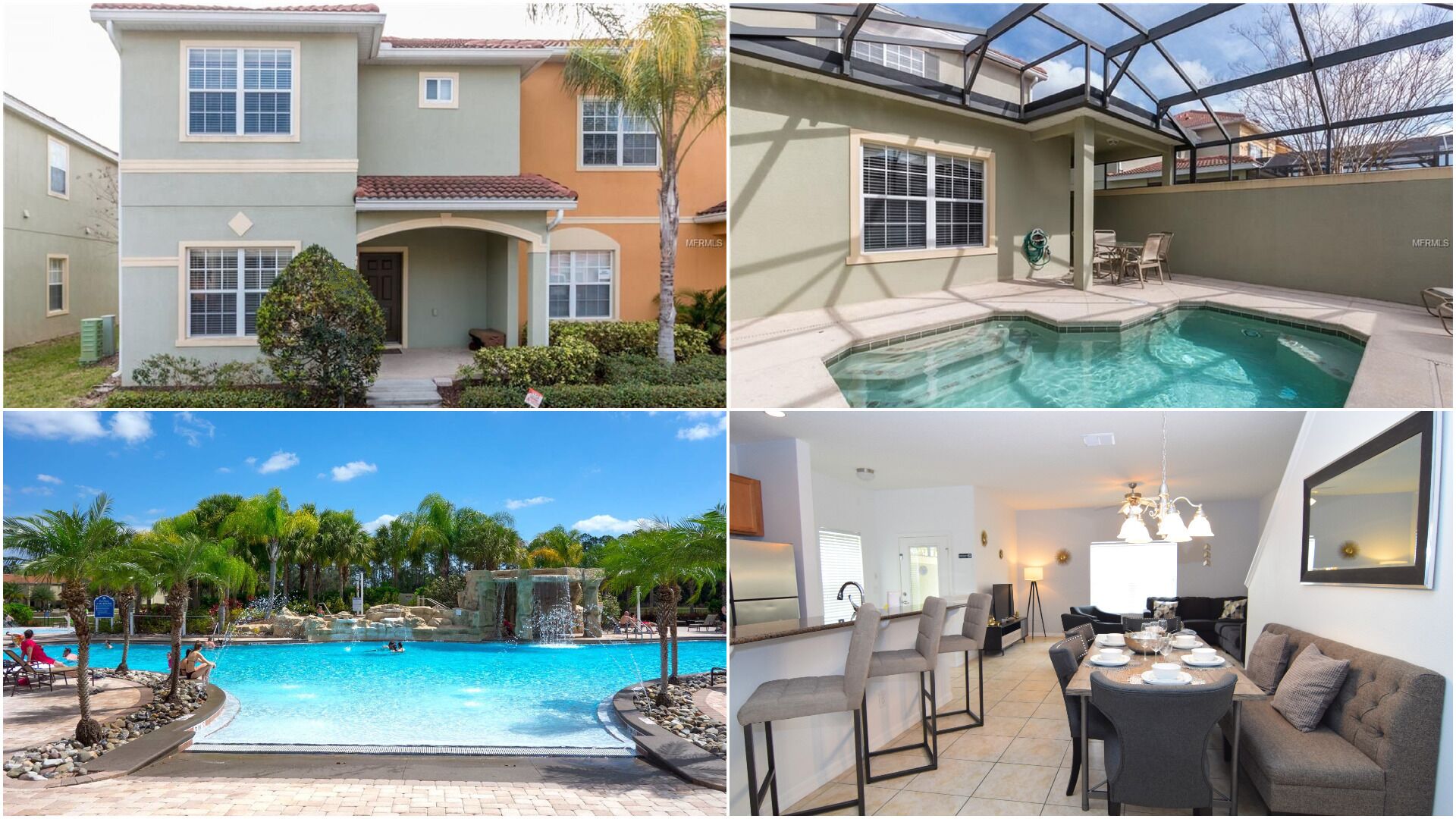 Paradise Palms Resort Stylish Townhome, 5 bed/4 bath, dip pool, Disney 6 miles!