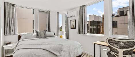 2 habitaciones, escritorio, wifi gratis y ropa de cama
