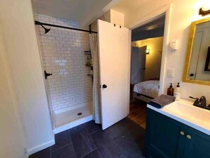 Bathtub, hair dryer