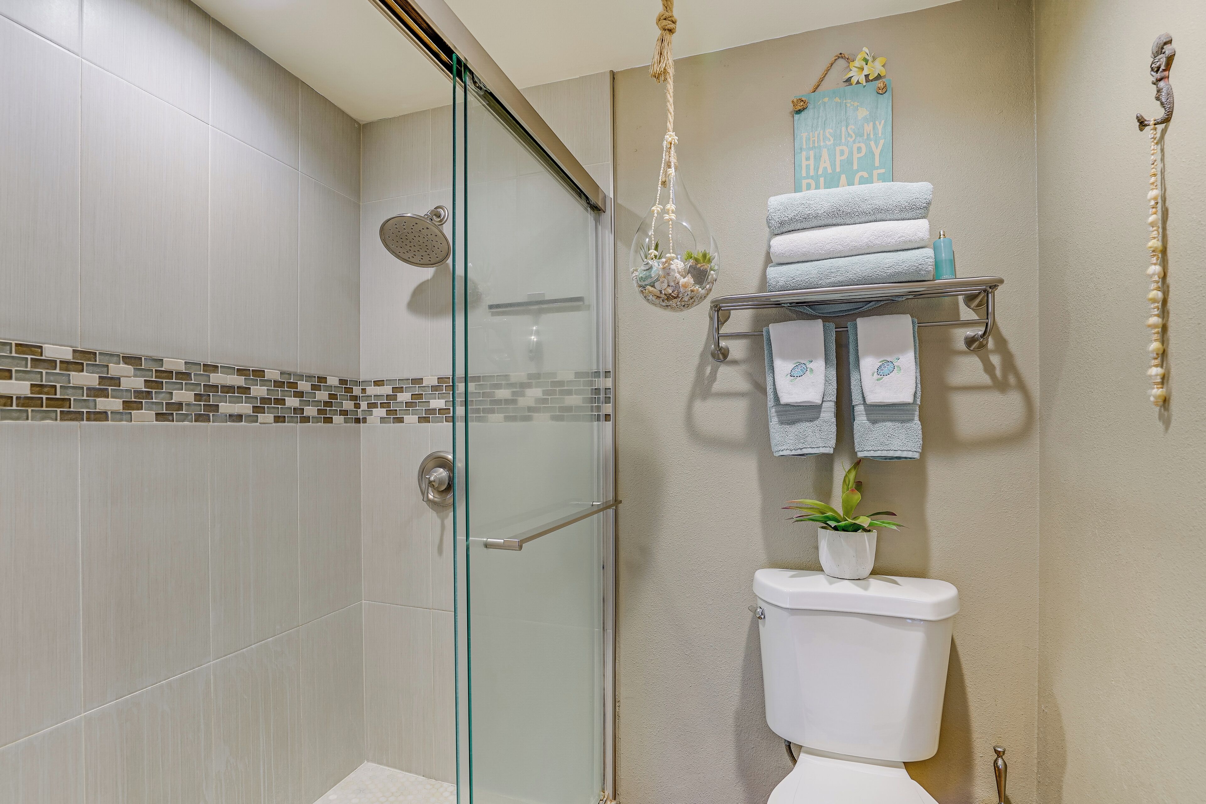 Free toiletries, hair dryer, towels