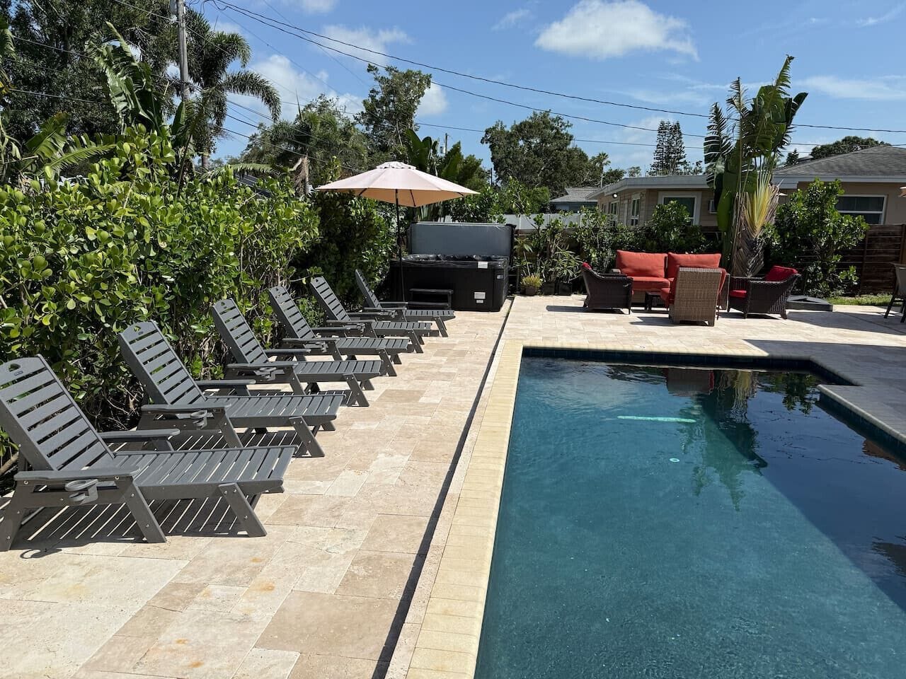 Utendørsbasseng og et oppvarmet basseng