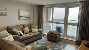 TV connectée, cheminée, lecteur de DVD, baby-foot