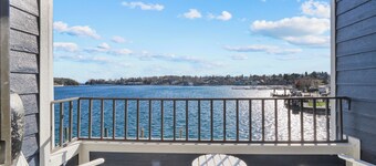 Gorgeous Lake Charlevoix Balcony | Downtown Charlevoix | Pool, Hot Tub, Sauna