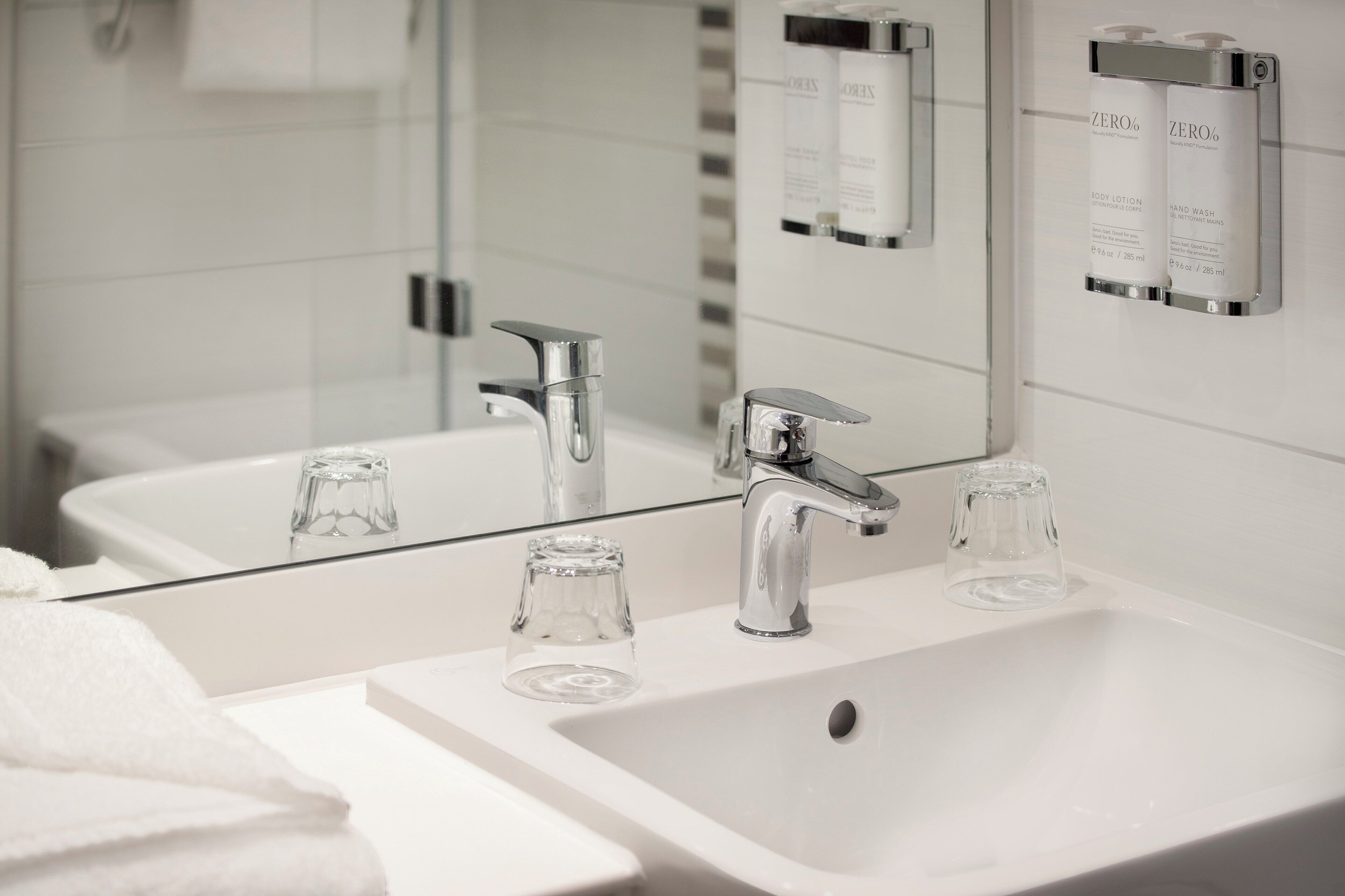 free toiletries, hair dryer, towels