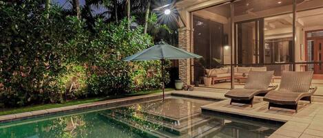 Outdoor pool, a heated pool