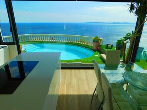 Outdoor pool, a heated pool - A228 Holiday home with unique sea view in Roses, Costa Brava (Roses)