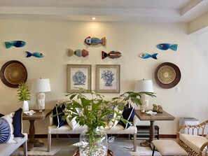 Living Room - El Portillo Terrenas Amazing 2 BDM Luxury 🏖 Beach Apt Private Private Hot Tub! (El Limón)