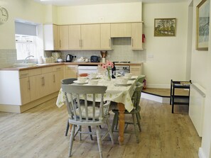 Dishwasher, highchair, cookware/dishes/utensils