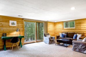 TV, fireplace - Dog-Friendly Lakefront Home w/Fireplace, Stove, Lake View, Free WiFi, Deck (Tomahawk)