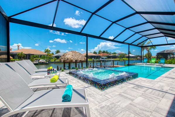 Outdoor pool, a heated pool