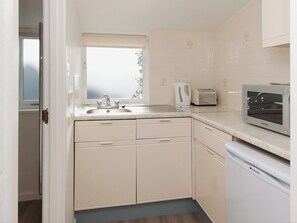 Dishwasher, high chair, cookware/dishes/utensils