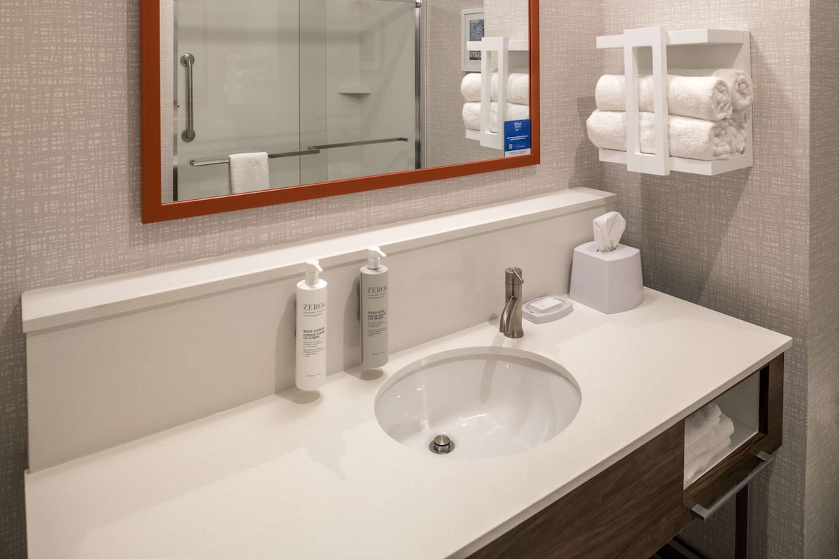 Hair dryer, towels