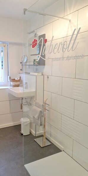 Dusche, Haartrockner, Handtücher