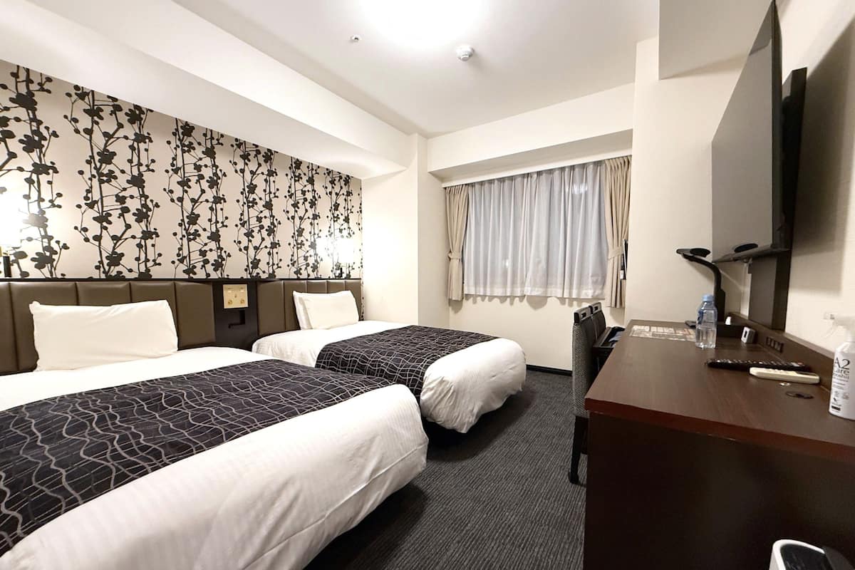 1 bedroom, desk, blackout curtains, iron/ironing board