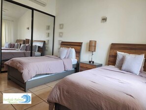 2 bedrooms, iron/ironing board, travel crib, WiFi