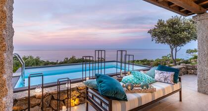 VILLA LA BELLA, Luxury Seafront Villa with Panoramic Terrace in Porto Ottiolu, Sardinia