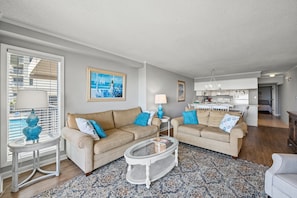 TV - 3-bedroom, 3-bathroom oceanfront condo, Ocean Drive Beach | Tidemaster - 102 (North Myrtle Beach)