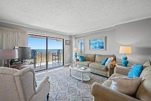 TV - 3-bedroom, 3-bathroom oceanfront condo, Ocean Drive Beach | Tidemaster - 102 (North Myrtle Beach)
