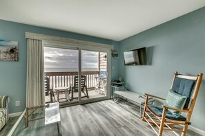 TV - Renovated 1-bedroom, 1-bath 3rd floor oceanfront condo | Ocean Inn - 303 (North Myrtle Beach)